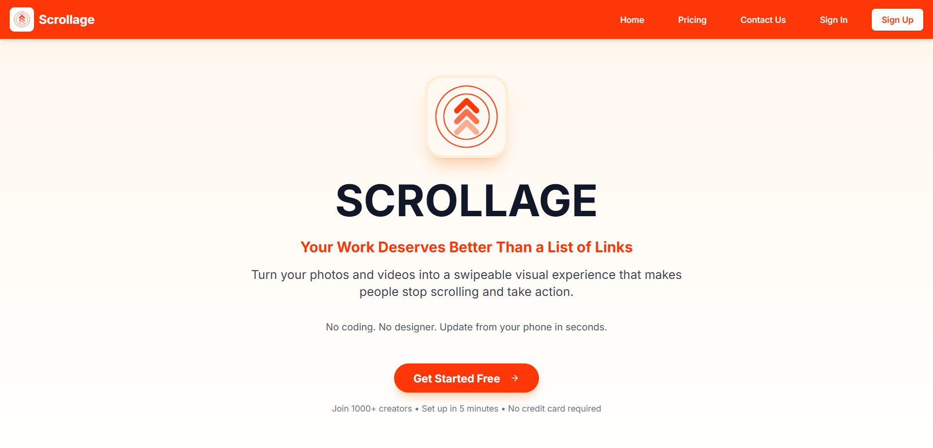 The mobile-first way to showcase your work.

✨ Swipeable like TikTok
✨ Visual-first presentation
✨ Organized by category
✨ Works as portfolio, menu, catalog, or store
✨ Update from your phone in seconds

Your work, finally presented beautifully.